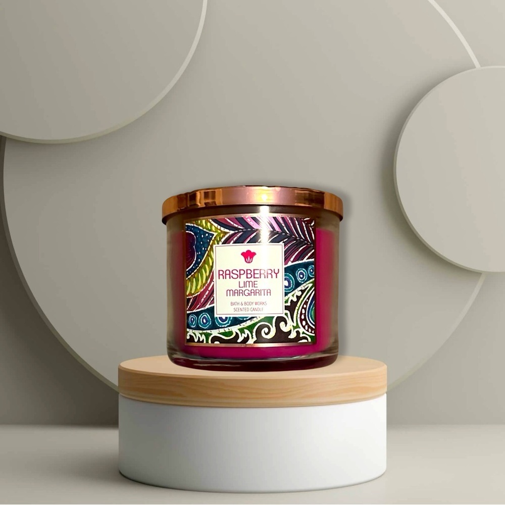 New Never Used Bath & Bodyworks Raspberry Lime Margarita Scented 3-Wick Candle